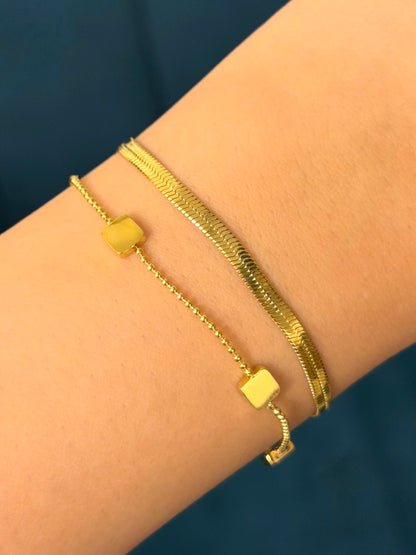 Golden Grid Bracelet