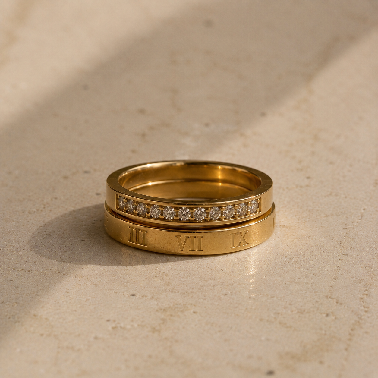 Roman Glow Stack - Set of 2 Rings
