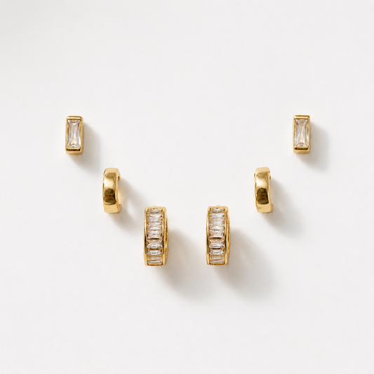 Layered Luxe Triple Piercing Set