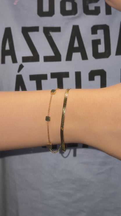 Golden Grid Bracelet