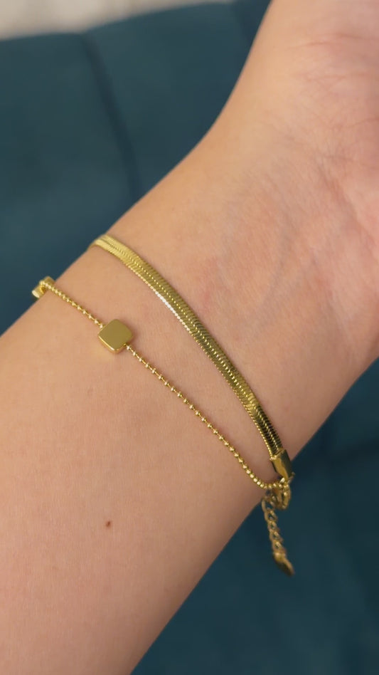 Golden Grid Bracelet